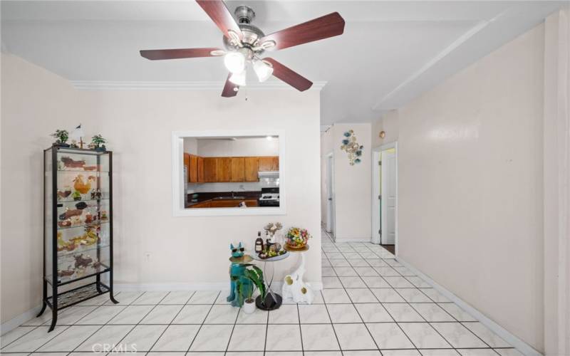 LIVING ROOM LOOKING INTO KITCHEN