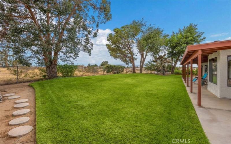 Primary Home -The Backyard is a Relaxing sanctuary with Timed Irrigation system, Fruit Trees, Grape & Flowering Vines.