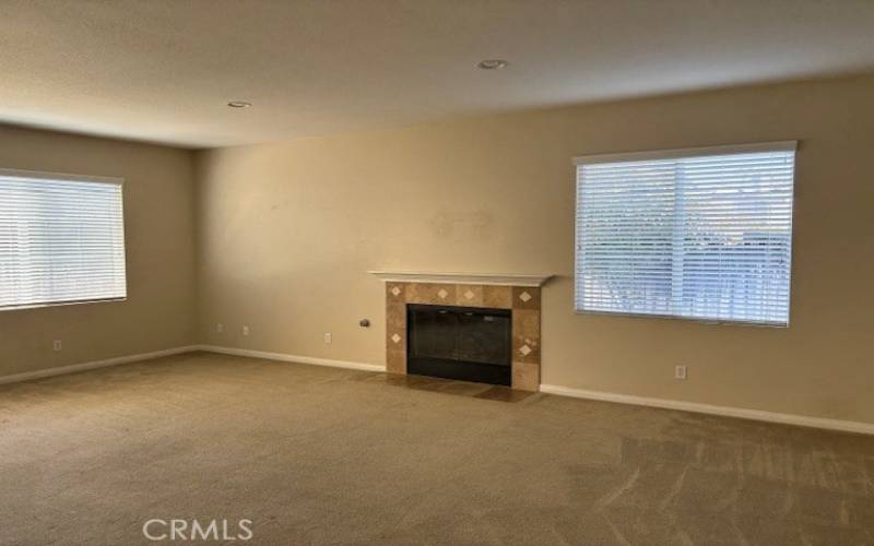 Family room with fireplace