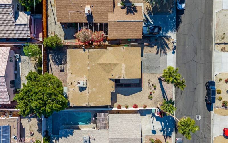 Aerial view of the top of the home.