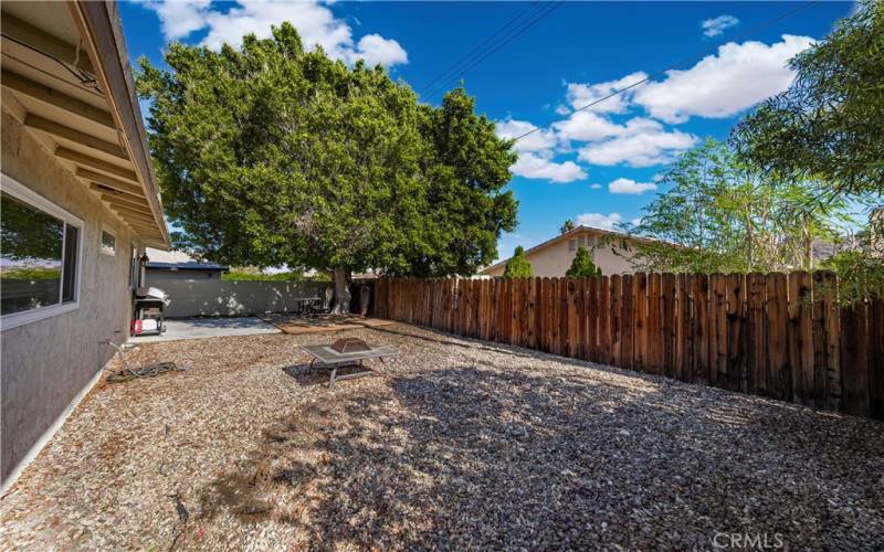 Backyard ready for entertaining, pets and children.