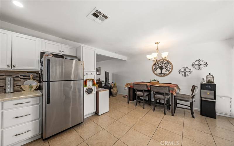 Kitchen with adjacent dining area.