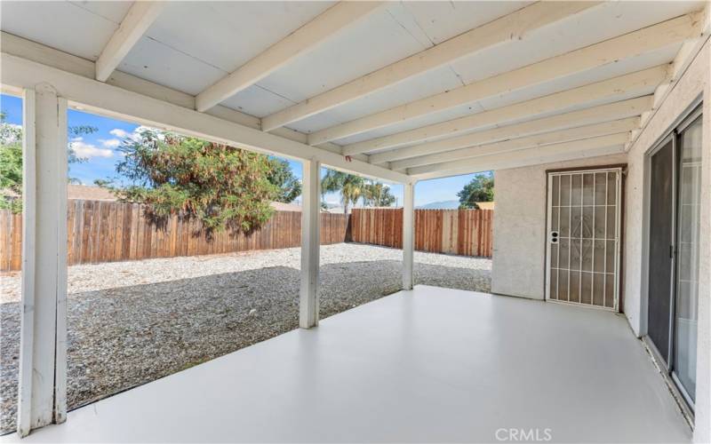 Private Patio into Backyard