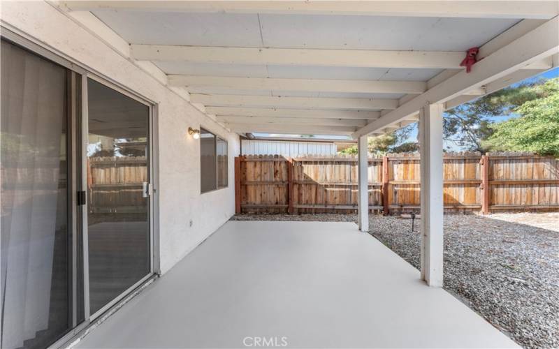 Patio and Backyard view