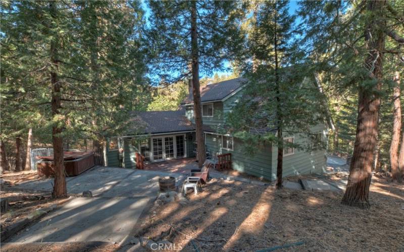 Secluded back deck and terraced patio