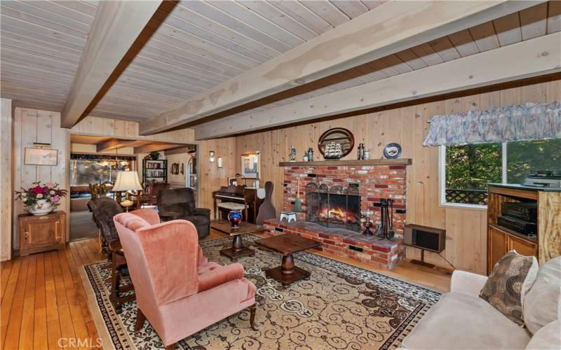 Living room in foreground and dining room in background