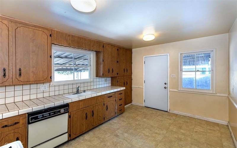 Kitchen door to backyard