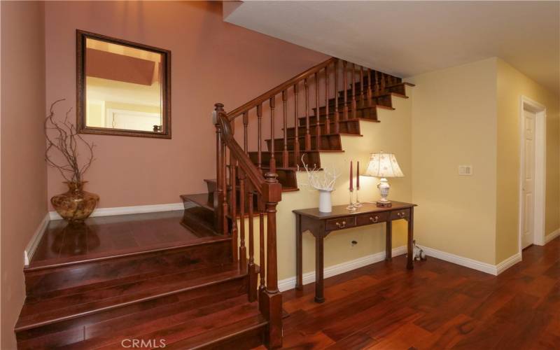 Wood Stairs and Custom Railing Leads You Upstairs