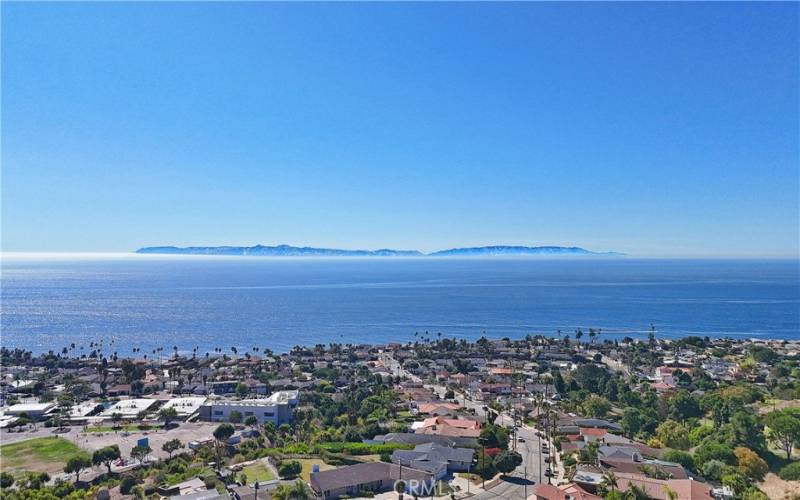 Aerial View of Catialina and the Pacific Ocean Taken from the Complex