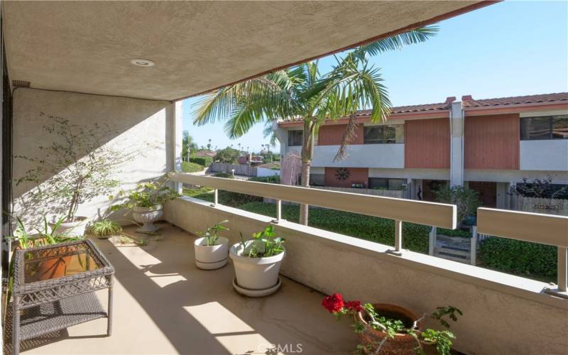 Balcony off Primary Bedroom with Peek-a-boo View of Ocean and Catalina