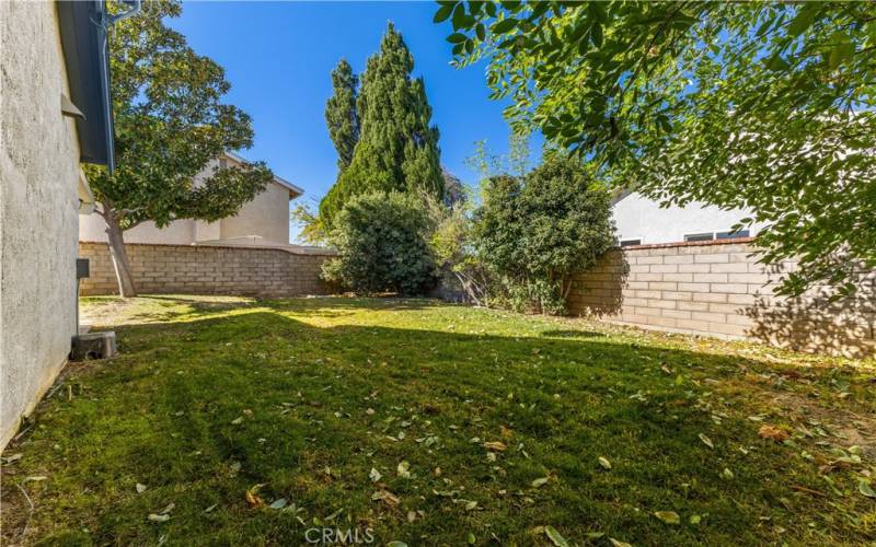 Large side yard at the right of the home