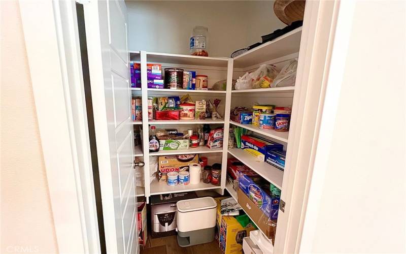 Spacious, well-organized pantry with ample storage for all your essentials