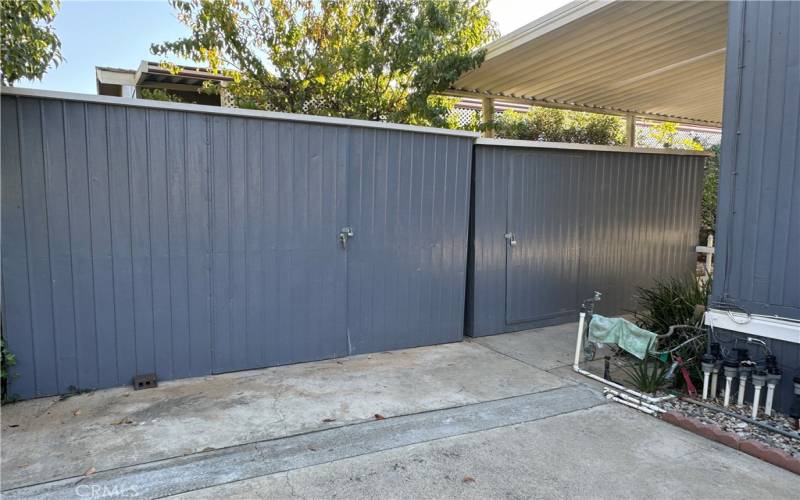 Two storage/shed units