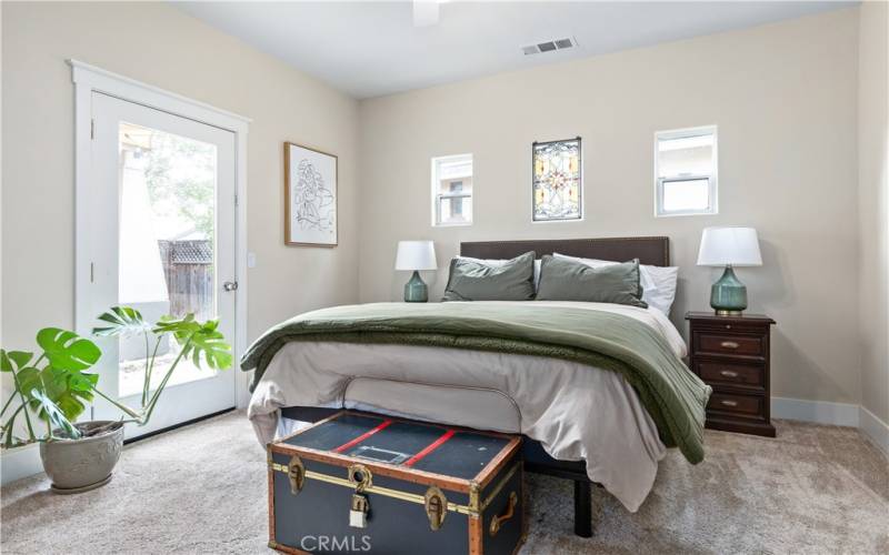 Main Bedroom has door to private patio