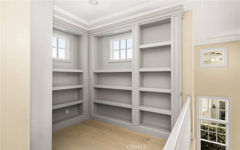 Fill this library with books and bring a cozy chair for this light filled space.