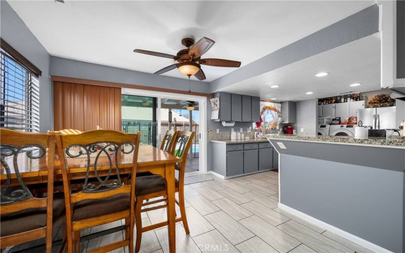 Dining area and kitchen