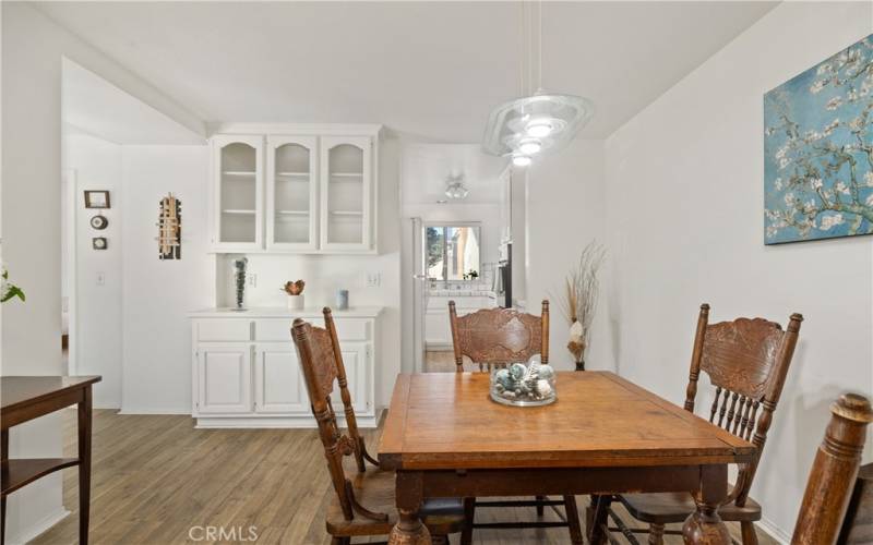 Dining area off living room and kitchen.