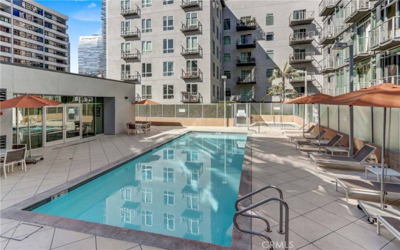 Pool with outdoor barbecues