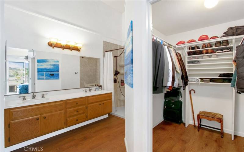 Main bath, walk-in closet