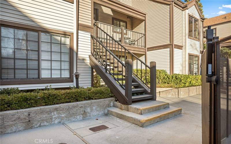 Front steps to unit.