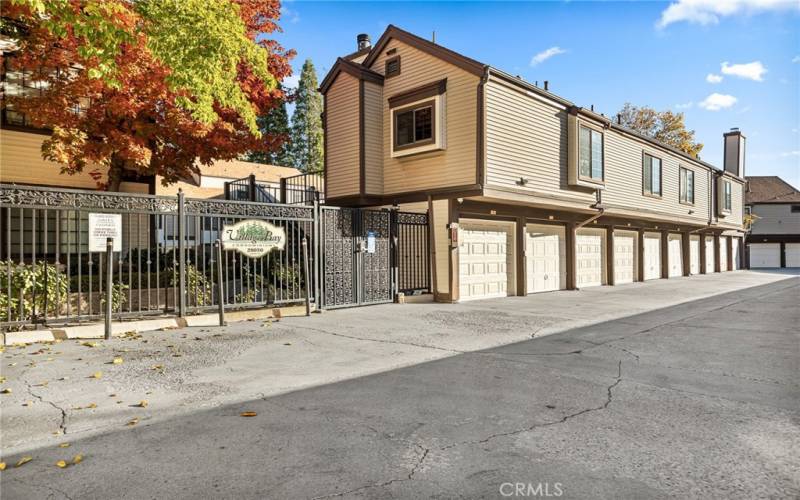 Front entry to complex. Single garage.