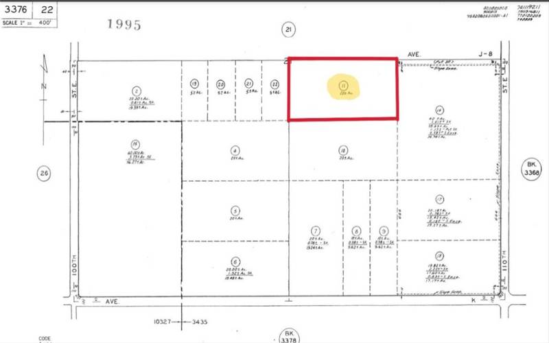 20.417 acres, SW corner of Avenue J and 110th St.