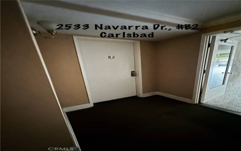 FRONT DOOR TO 2533 NAVARRA DR. UNIT B 2.