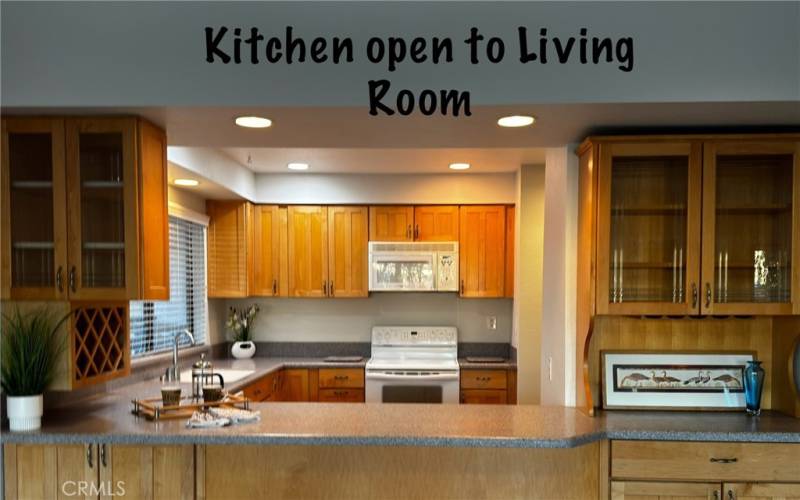 KITCHEN IS OPEN TO LIVING ROOM.