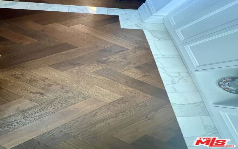 Stunning herringbone flooring