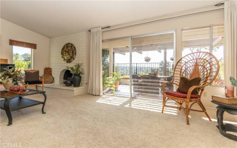 Sliding doors to the patio from the living room.