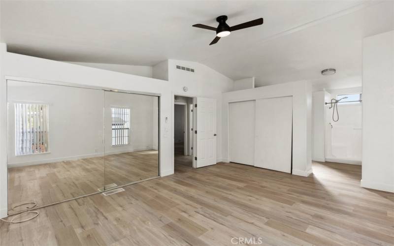 Primary Bedroom / bathroom with closet