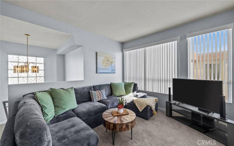 Family room with a lot of natural light!