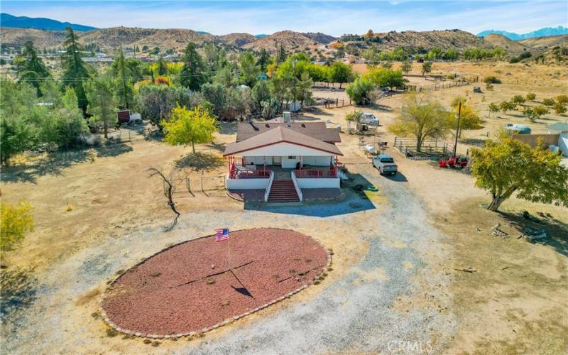 Circular driveway.