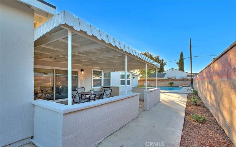 Backyard Covered patio Side.