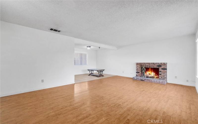 living Room with Fireplace