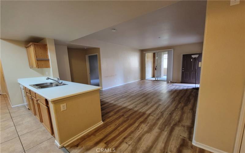 Kitchen Counter and Living room