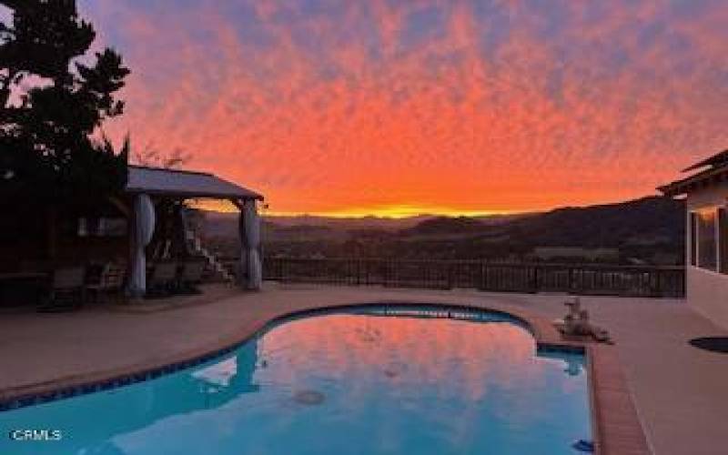 Pool and sunset