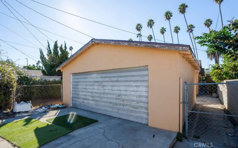 Detached garage, alley entrance