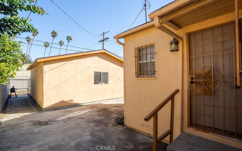 side door of home, back yard access