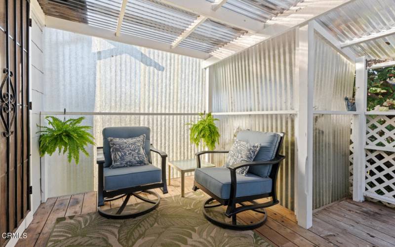 Enclosed deck off of the dining room