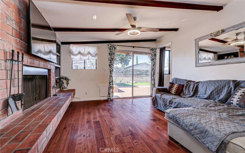 Family room opening to the backyard for indoor-outdoor living