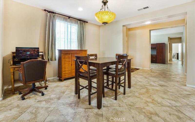 dining room includes upgraded light fixture