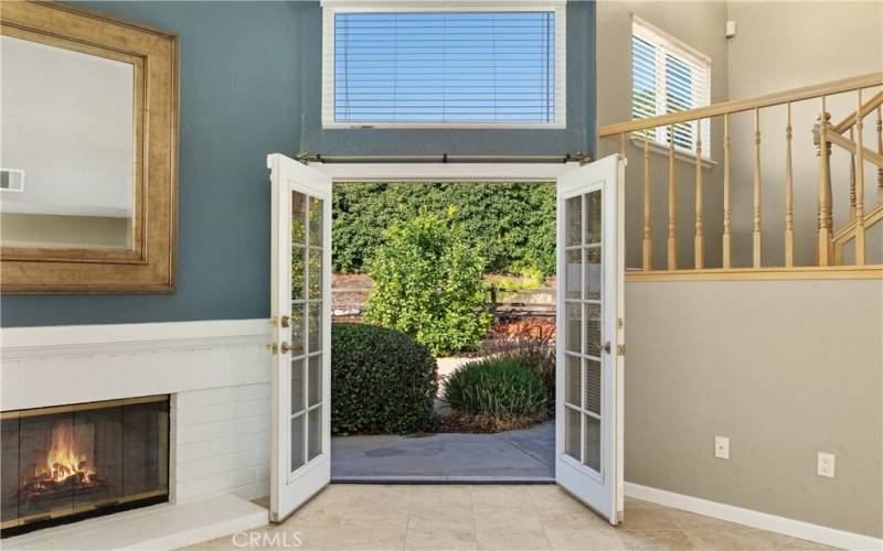 Family Room with French to Backyard