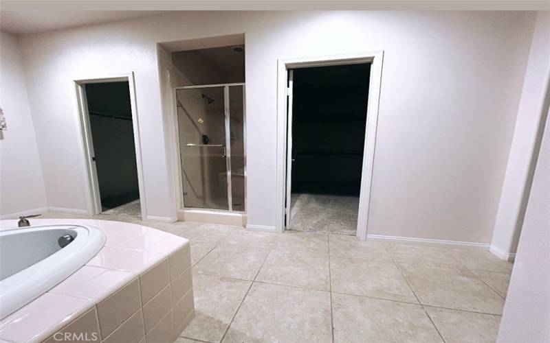 Soaking tub, shower closets