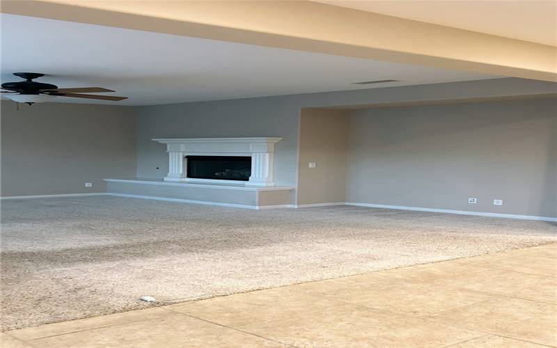 Family room with fireplace