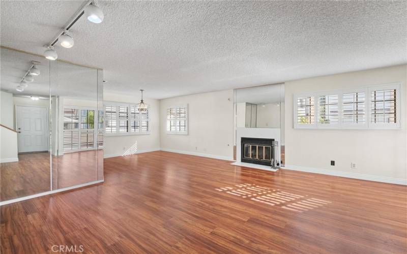 Living room and  dining room