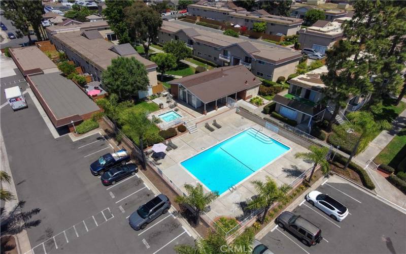 Pool and laundry facility very close to unit.