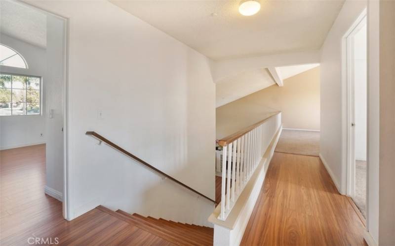 Stairs + hallway to loft