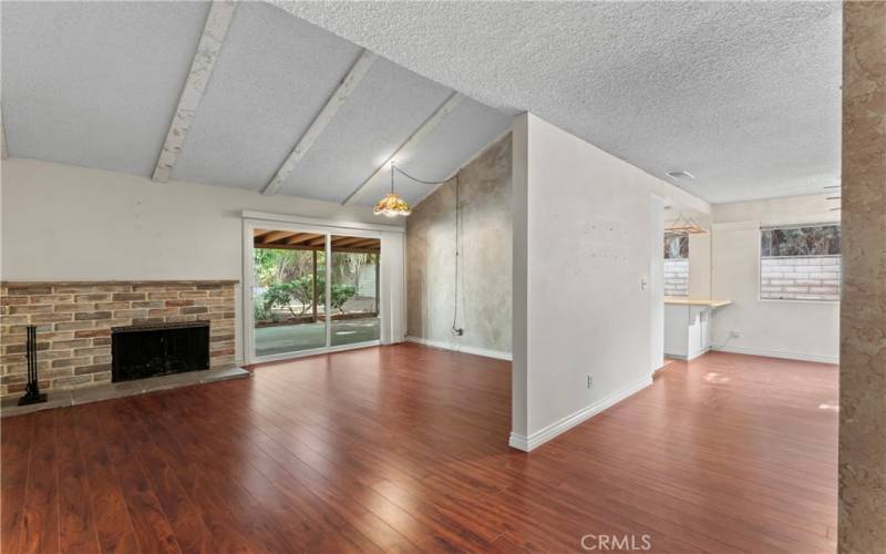 Laminate floors throughout except kitchen and baths