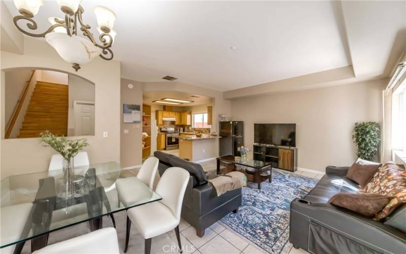 Dining room has been virtually staged